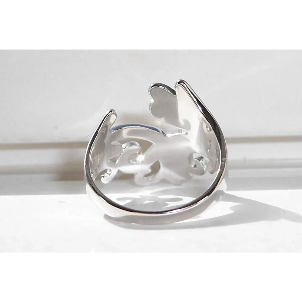 925 STERLING SILVER Waves Swirls Statement Ring - Picture 9 of 15